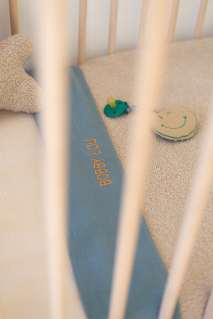 Flat sheet cot misty blue 