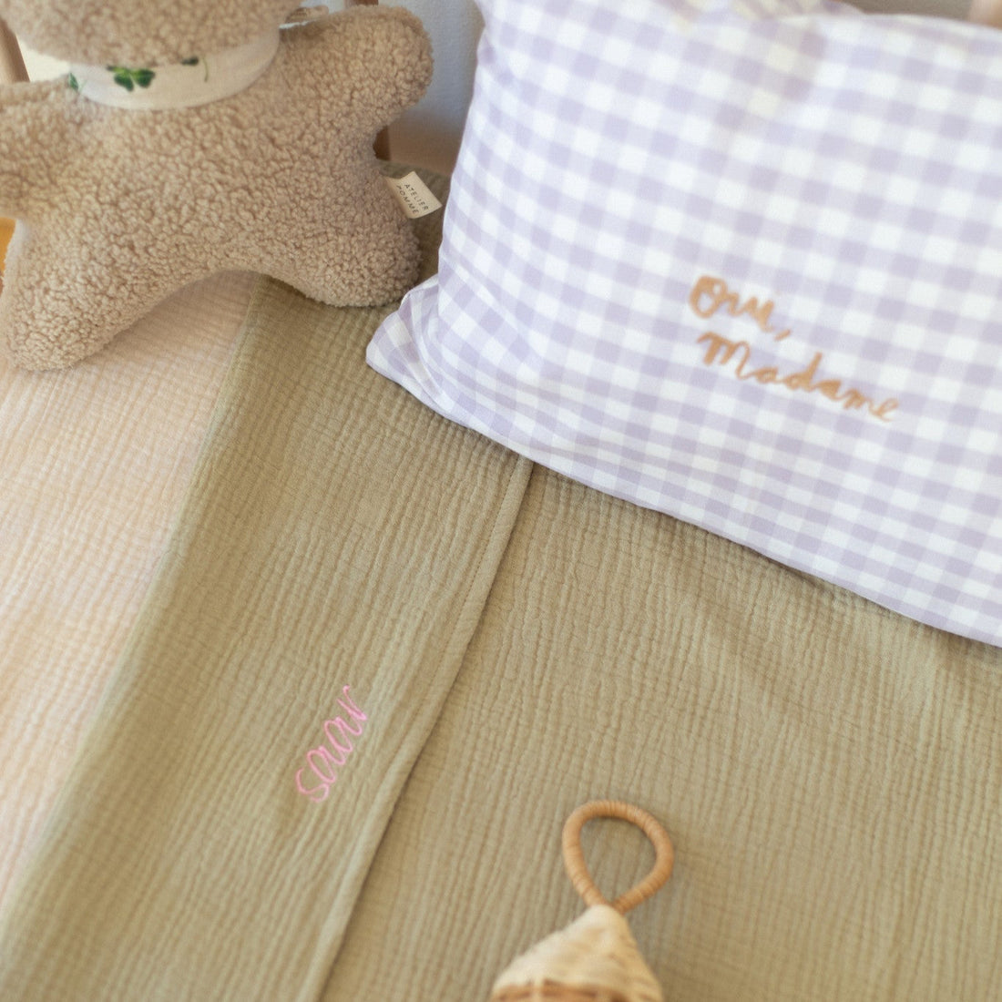 Flat sheet cot morning moss