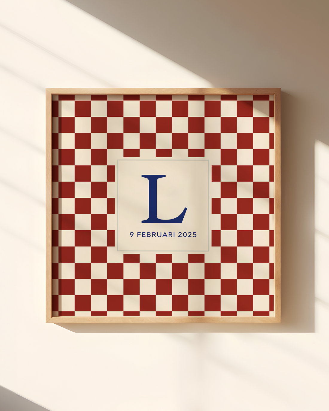 INITIAL POSTER | CHECKED BURGUNDY