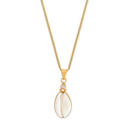 Gold chain shell pendant
