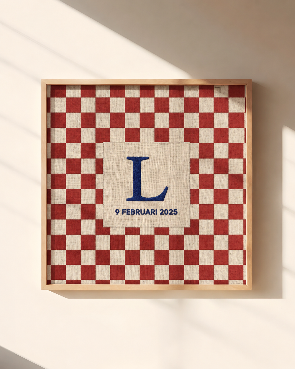 INITIAL POSTER | CHECKED BURGUNDY