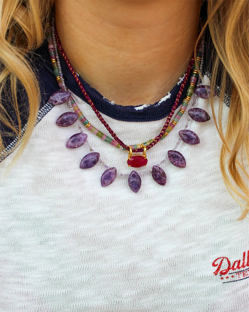 Multi Gemstone Pink | Necklace 