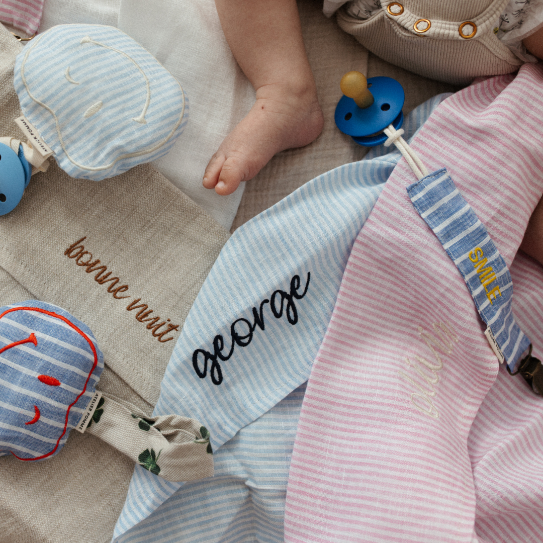 FLAT SHEET CRIB - LOVELY LINEN DREAMY BLUE