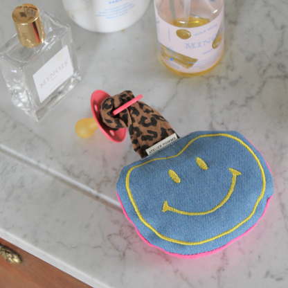 leopard print speenkoord met knuffel 