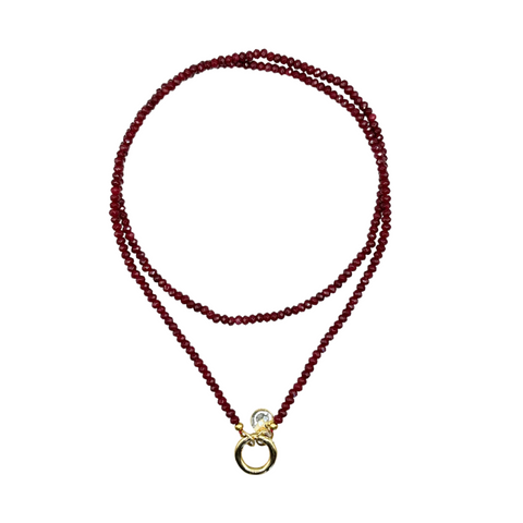 ROGER RED LONG NECKLACE | BURGUNDY BOO