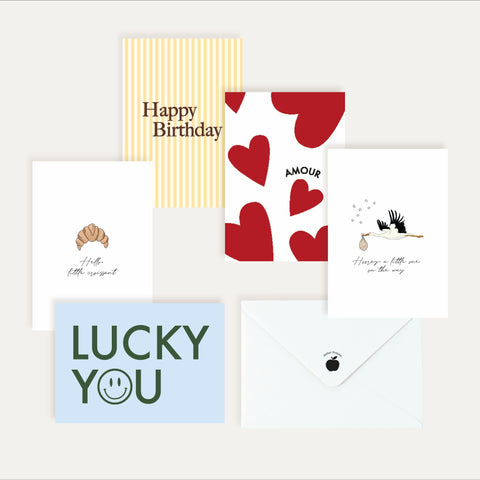 SET OF 5 POST CARDS | BONJOUR NOUVEAU