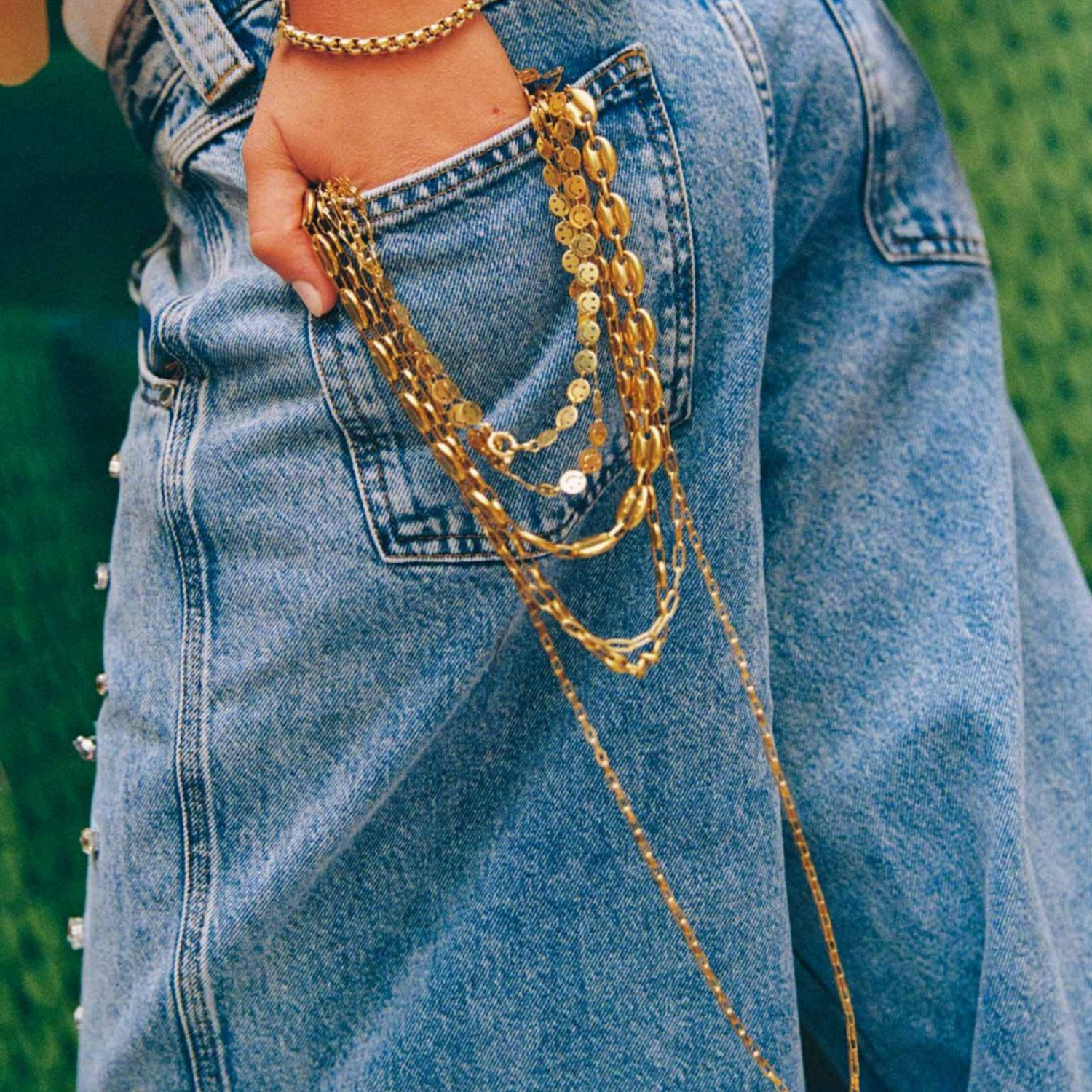 Smiley ketting in het goud 