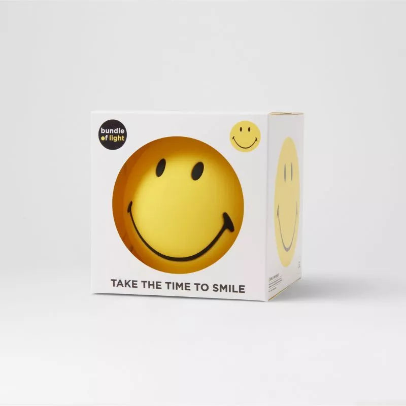 Een smiley lamp in het geel