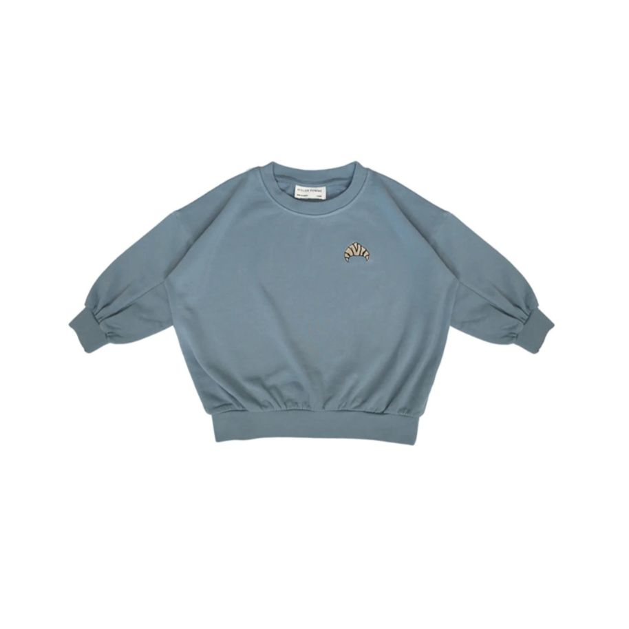 blauwe sweater met icoon. 