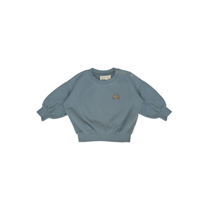 blauwe sweater met icoon. 