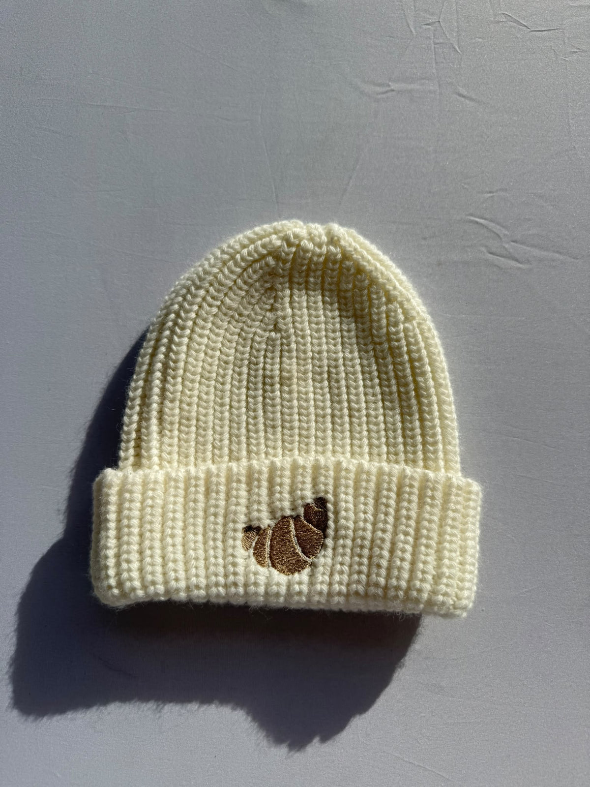 SAMPLE SALE |Beanie Cosy White Croissant 0-6 month