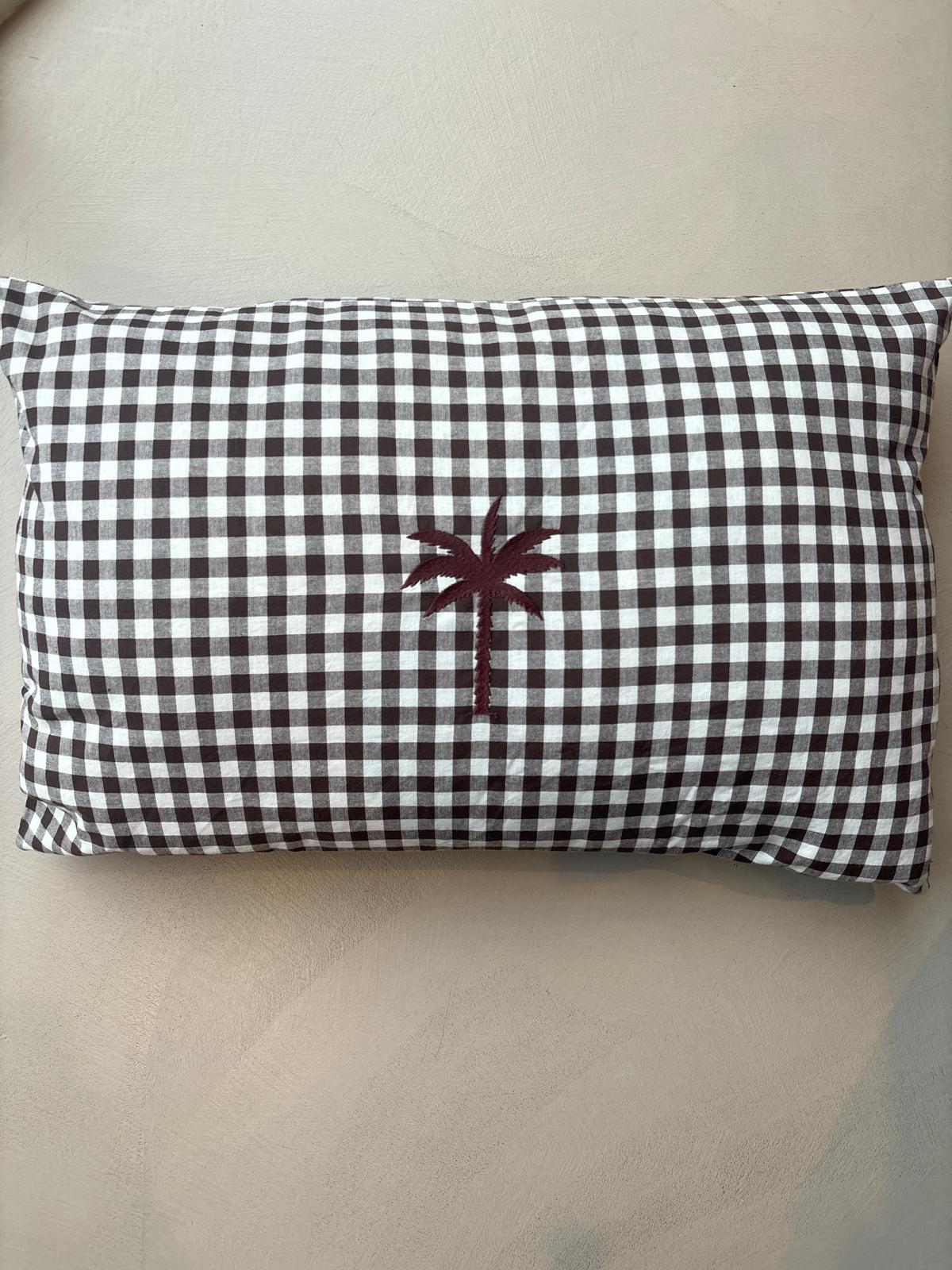 SAMPLE SALE |Cushion Checked Hot Chocolate Palm Spring