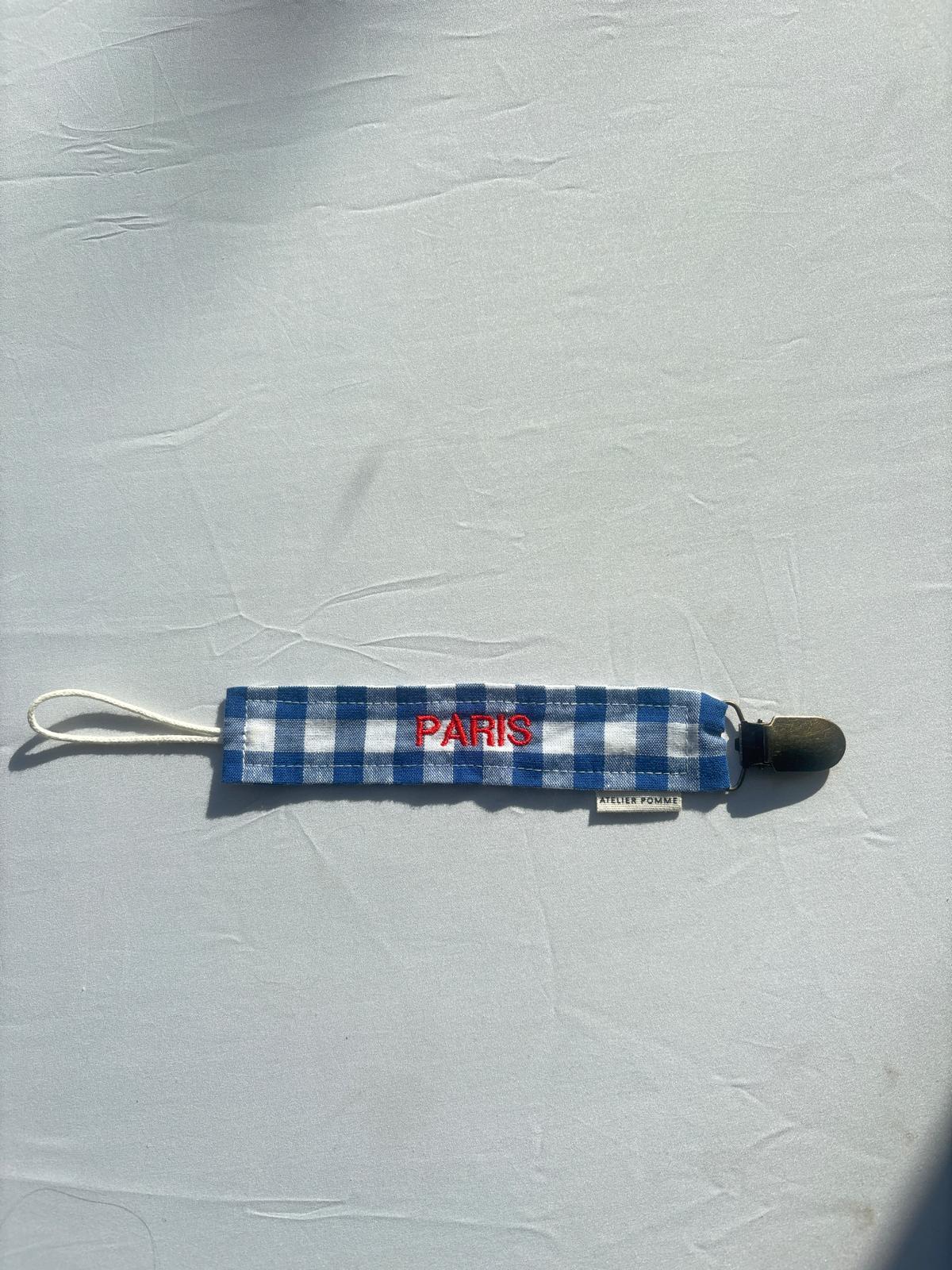 SAMPLE SALE | Pacifier Cord Checked Boogie Blue Paris