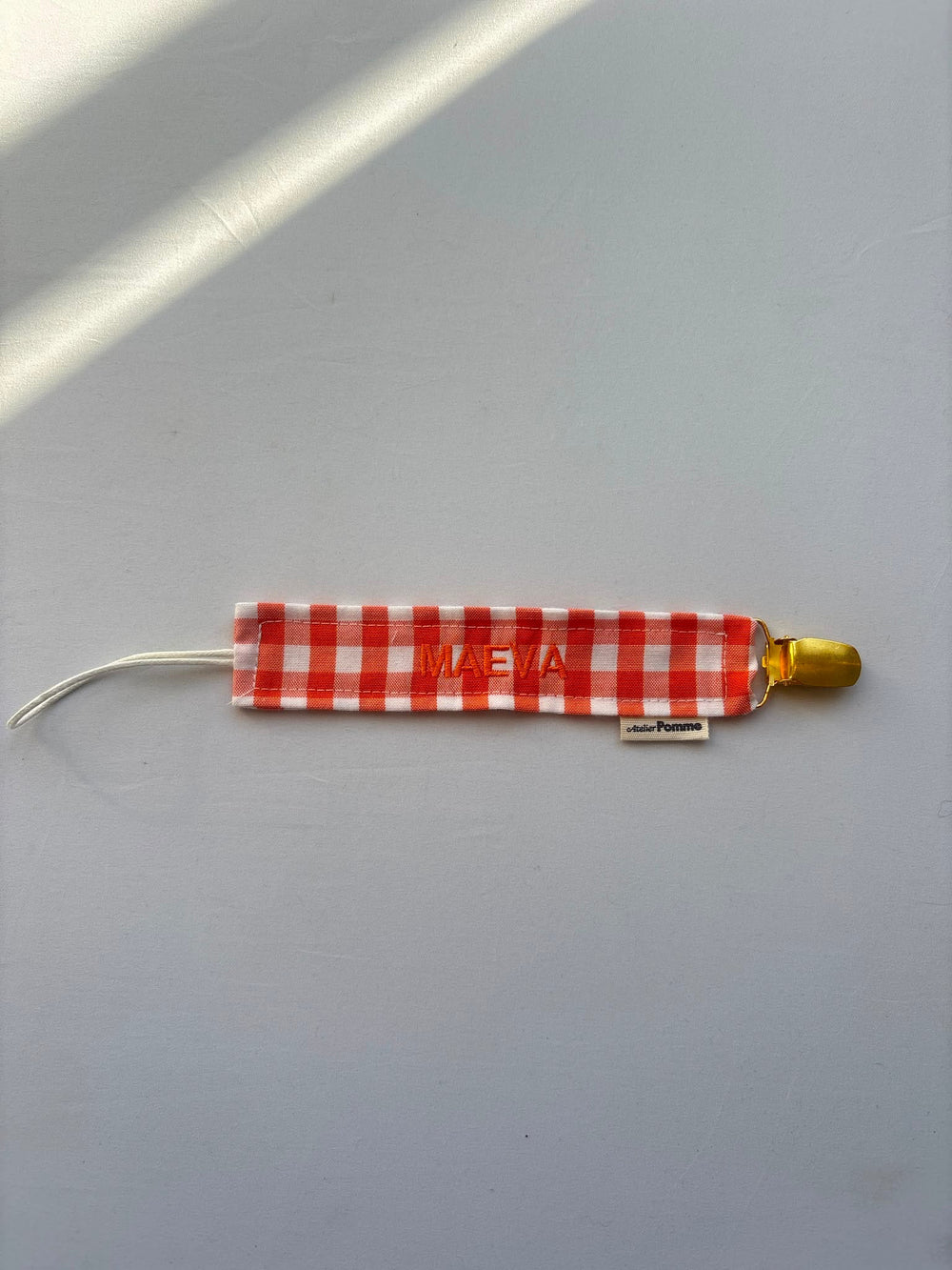 SAMPLE SALE | Pacifier Cord Checked Orange Meava
