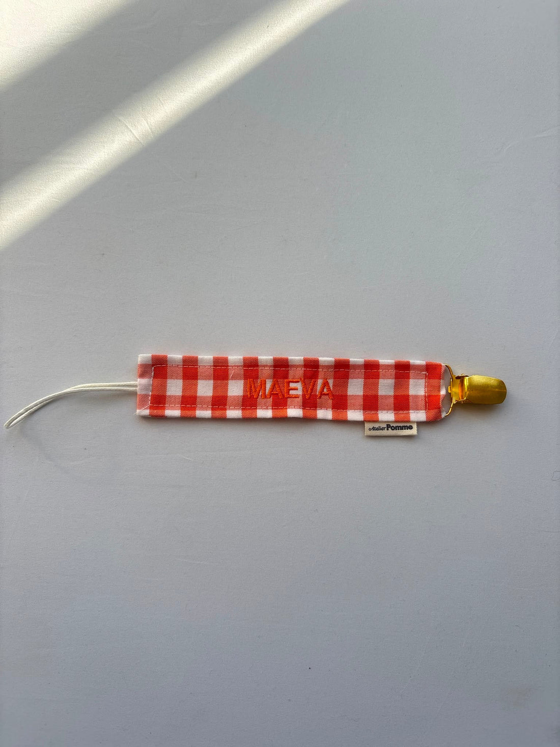 SAMPLE SALE | Pacifier Cord Checked Orange Meava