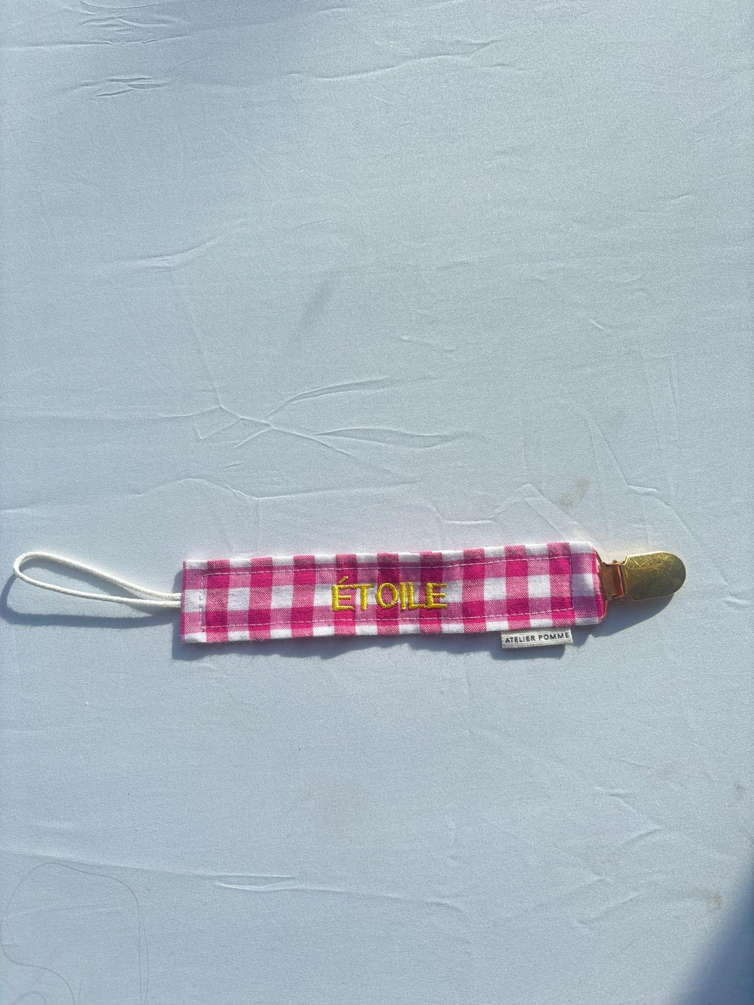 SAMPLE SALE | Pacifier Cord Checked Blowy Bubblegum Étoile
