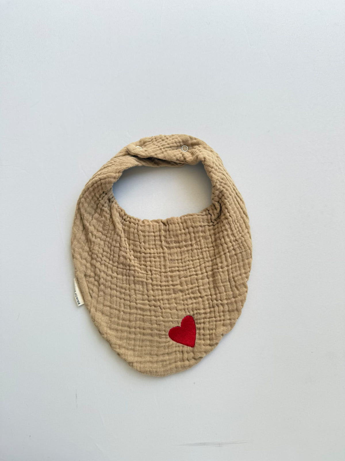 SAMPLE SALE |Tiny Bib Fine Brown Heart