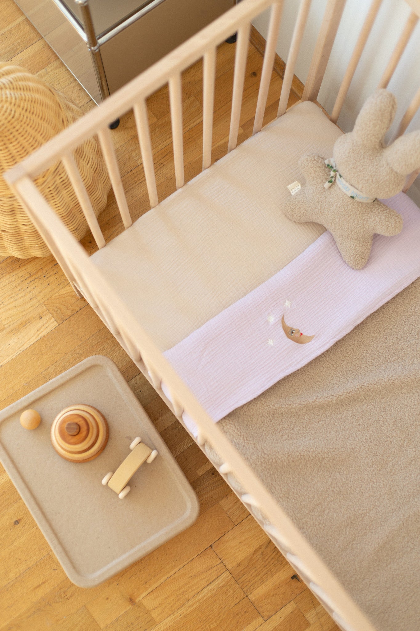 FITTED SHEET COT - BONJOUR BEIGE