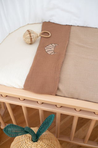 MUSLIN BED SET FINE BROWN - WIEG