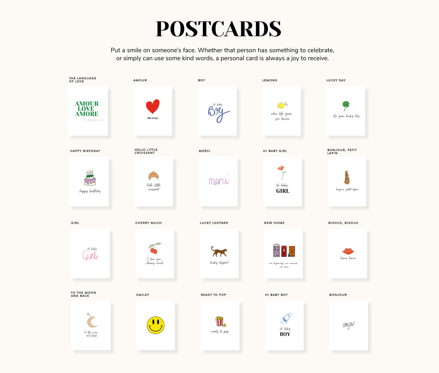 SALE - POST CARD - THE LANGUAGE OF LOVE