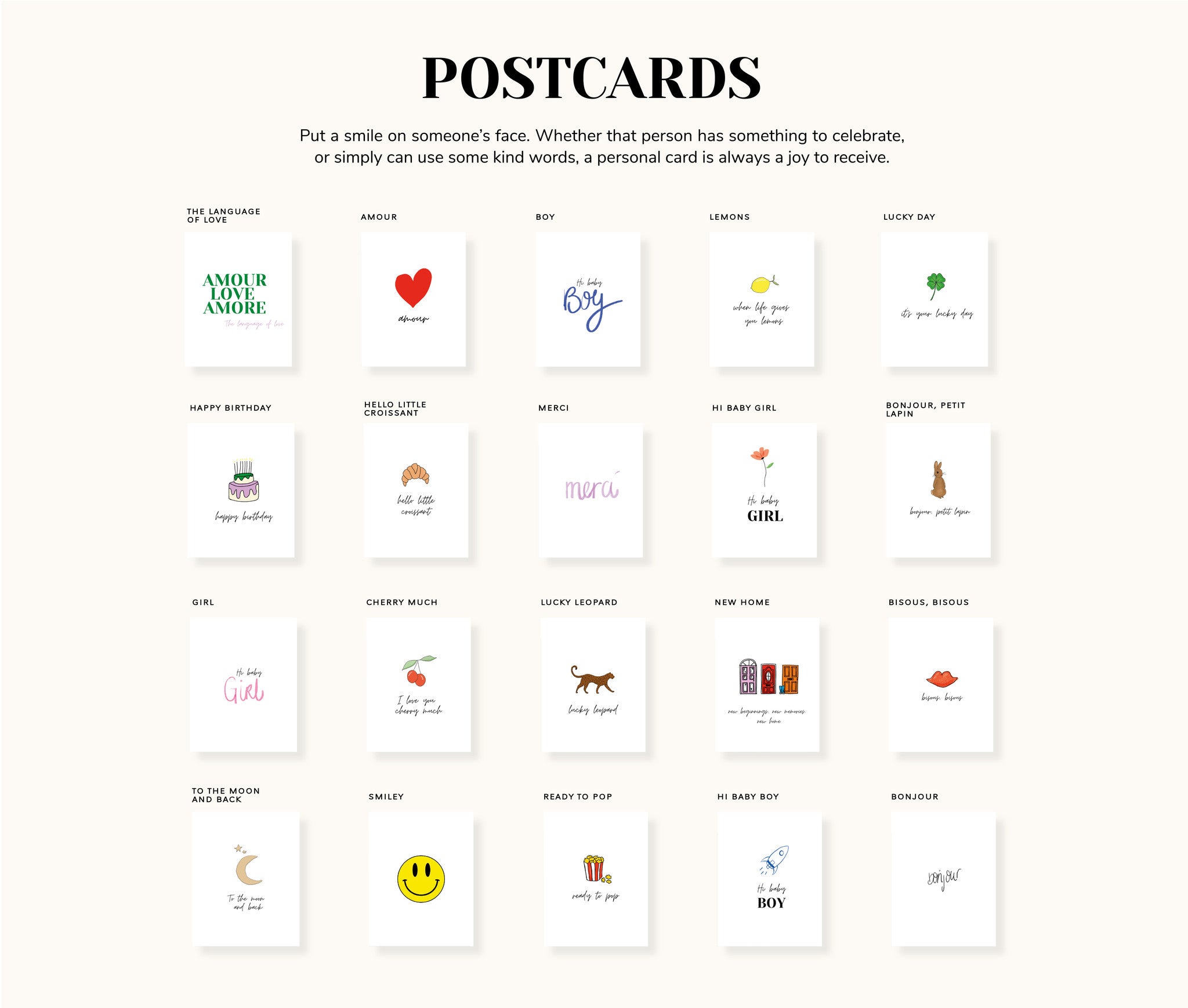 SALE - POST CARD - THE LANGUAGE OF LOVE