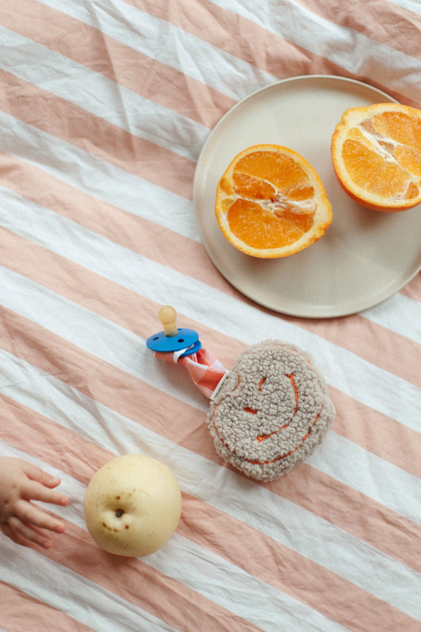 PACIFIER CLOTH - POMME - TEDDY HAPPY ORANGE