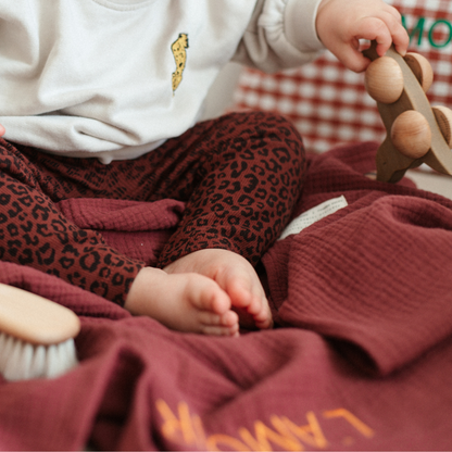 HAPPY PANTS - LEOPARD BURGUNDY BOO