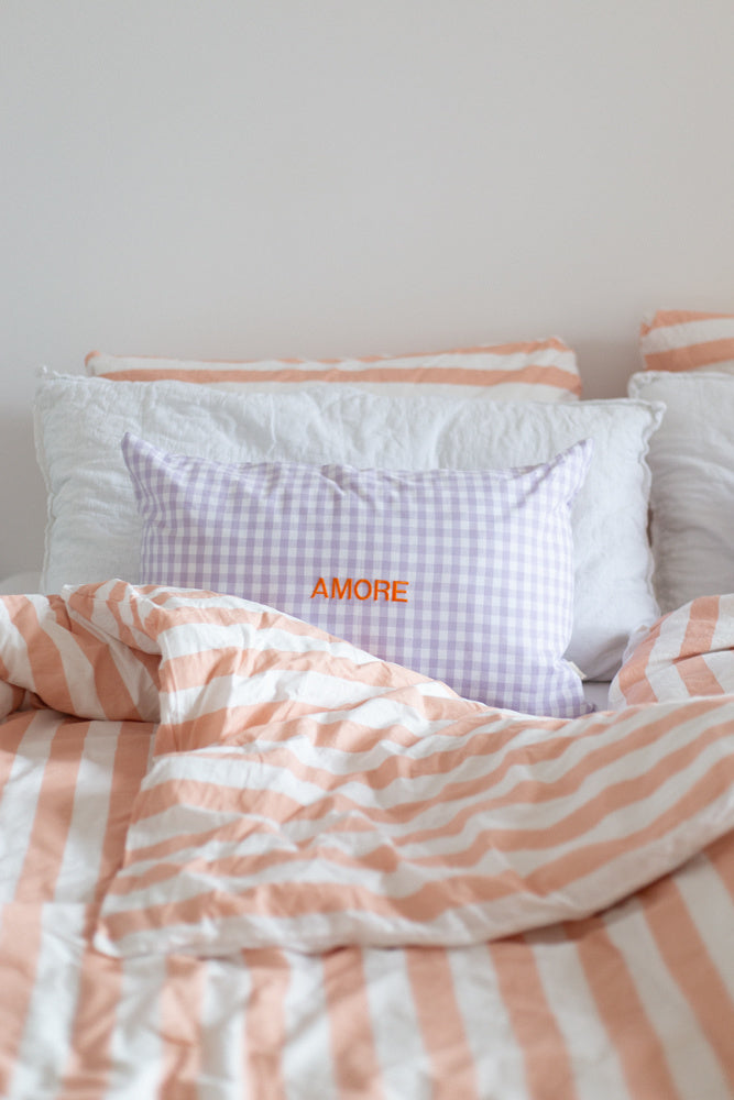 CUSHION: CHECKED IN - LUCKY LILA