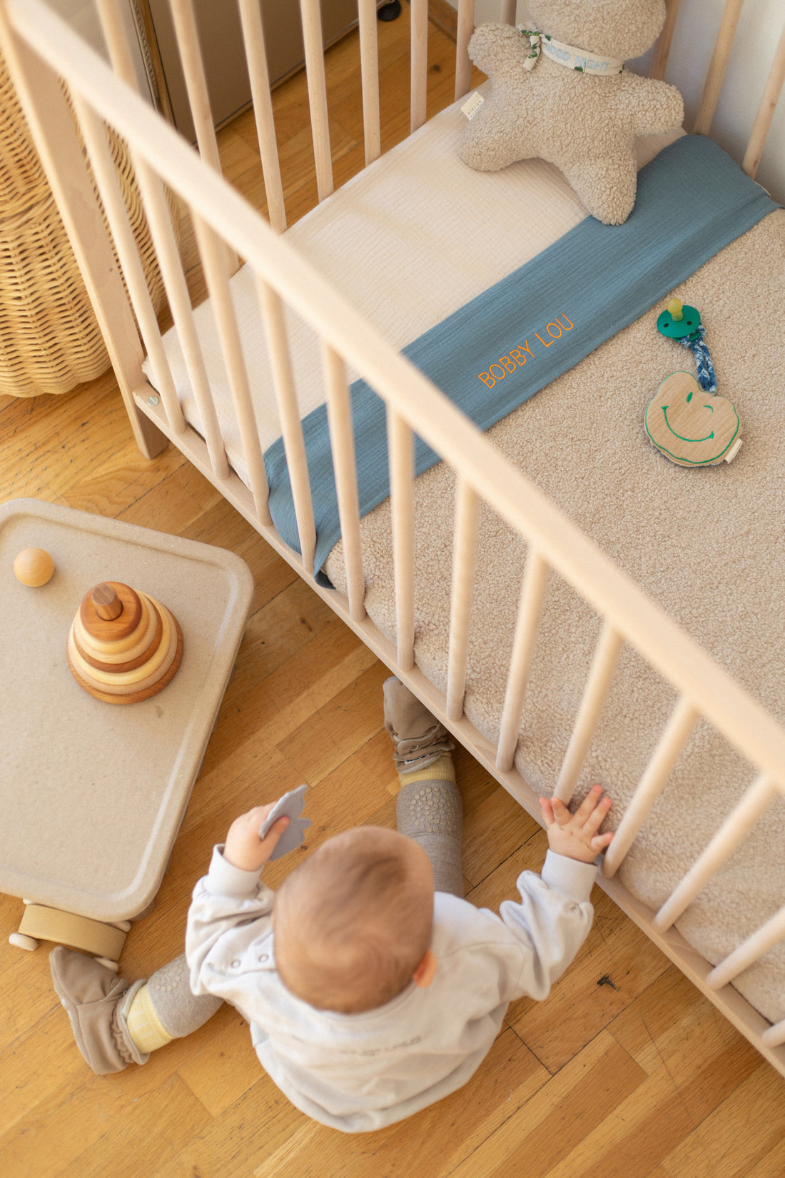 FLAT SHEET COT - MISTY BLUE