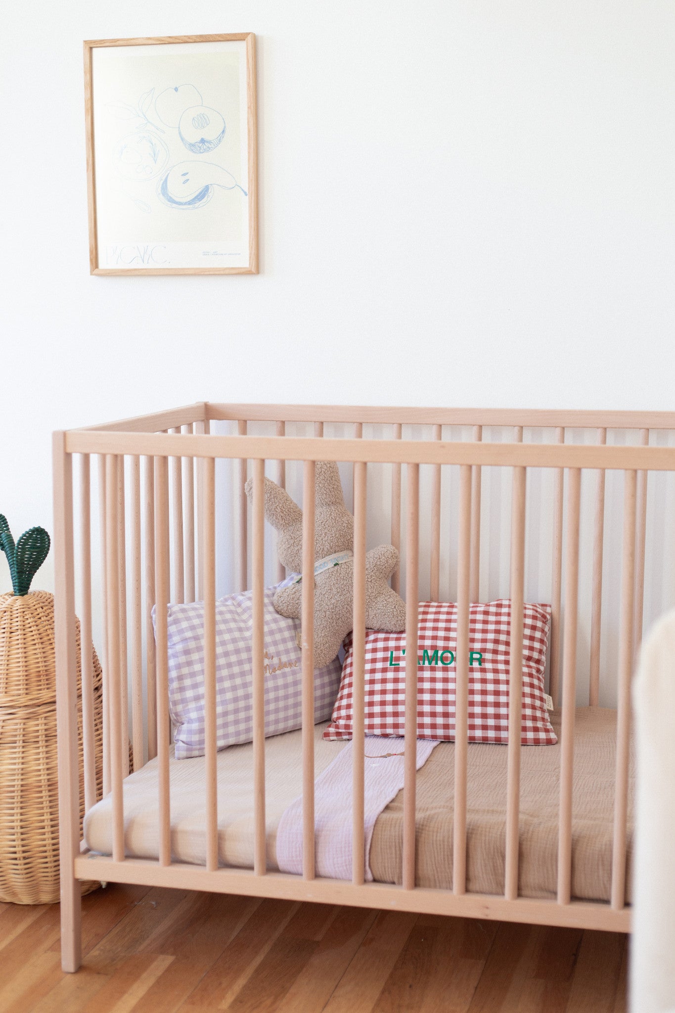 MUSLIN BED SET FINE BROWN - COT