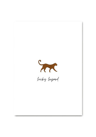 SALE - POST CARD - LUCKY LEOPARD