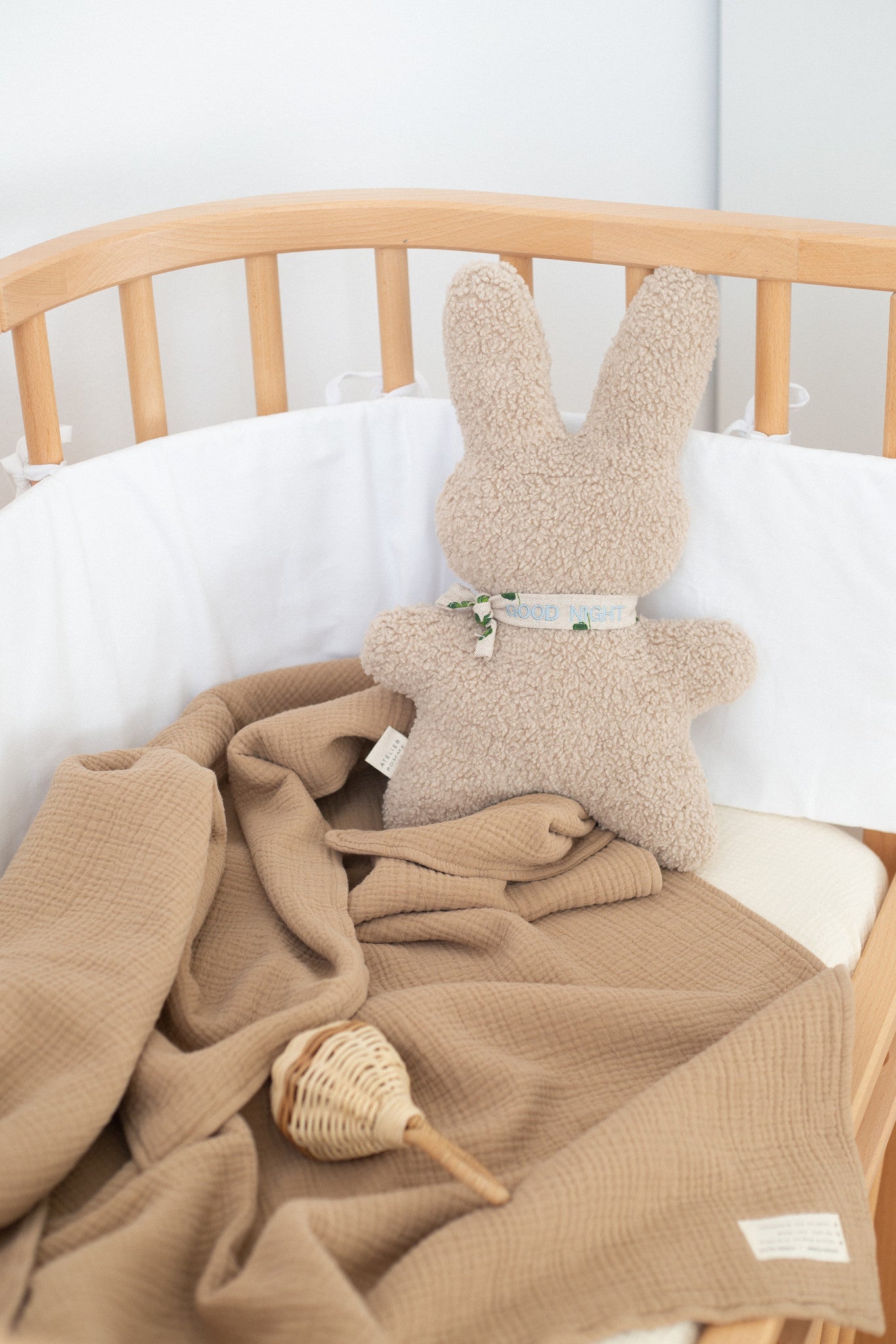 MUSLIN BLANKET FINE BROWN - CRIB