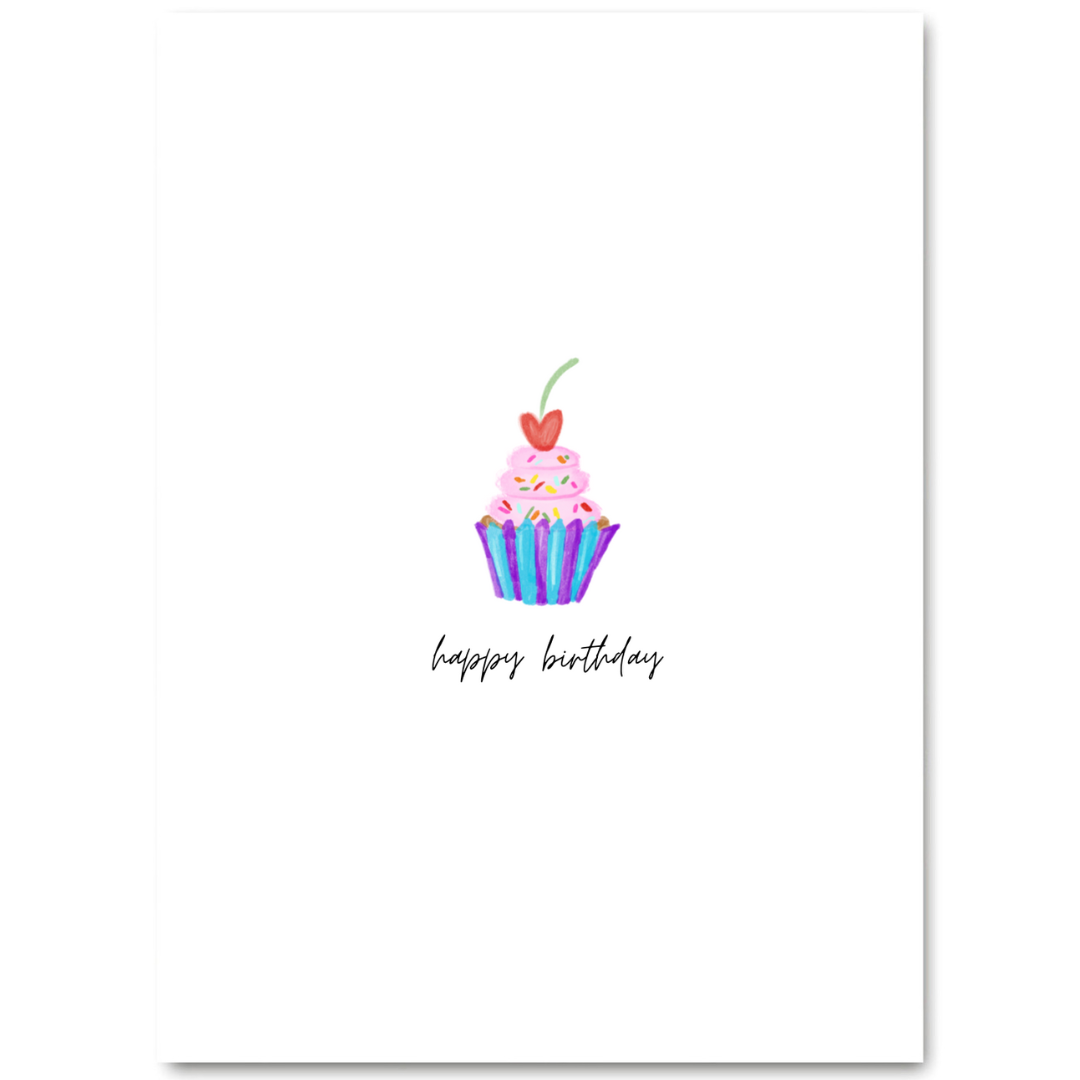 POSTCARD - HAPPY BIRTHDAY - CUPCAKE