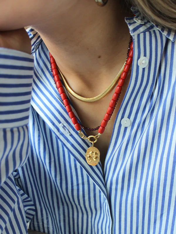 Korallenkette mit Karabinerverschluss