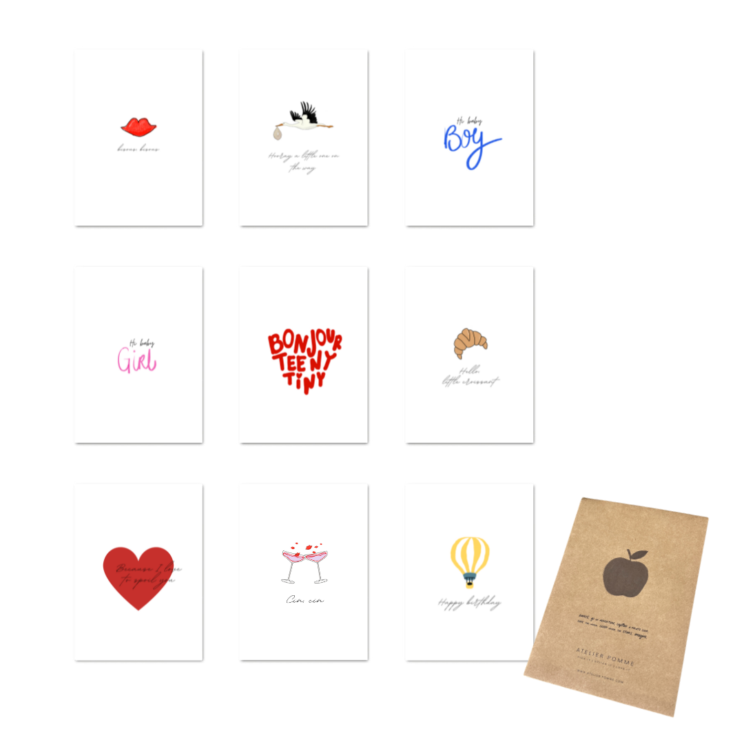 SET OF 9 POST CARDS - A LITTLE CELEBRATION