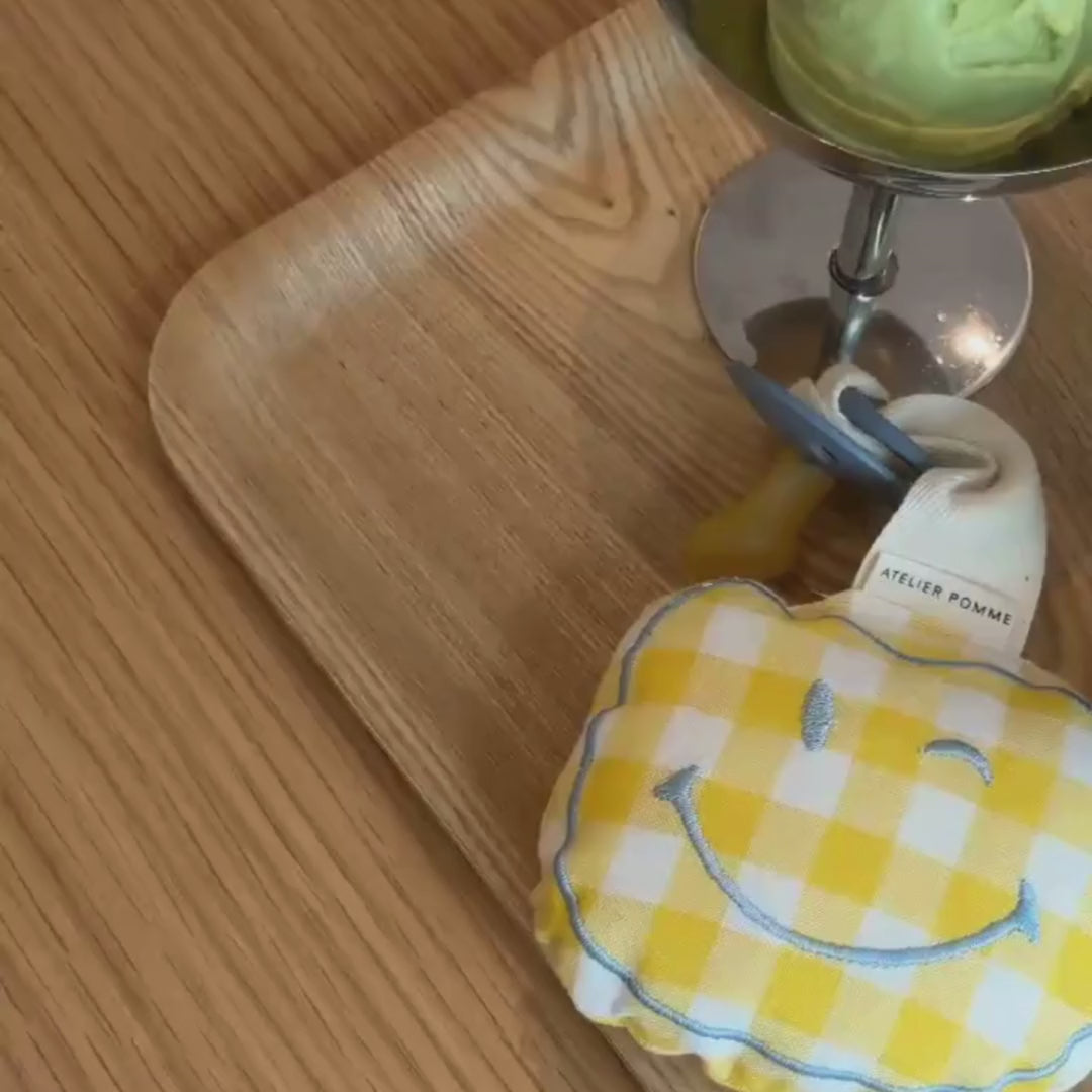 SPEENDOEKJE - POMME -   CHECKED BUTTER YELLOW