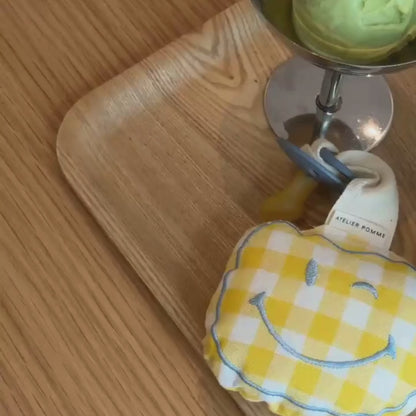 PACIFIER CLOTH - POMME - CHECKED BUTTER YELLOW